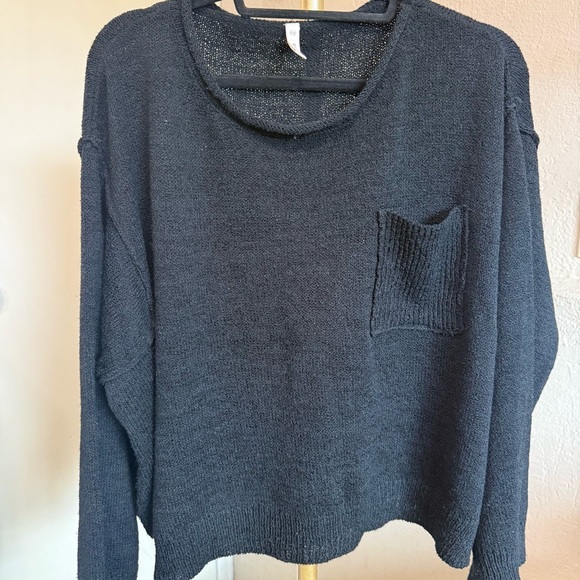 Wishlist Sweaters - Wishlist Oversized Black Textured Lightweight Sweater Size S/M